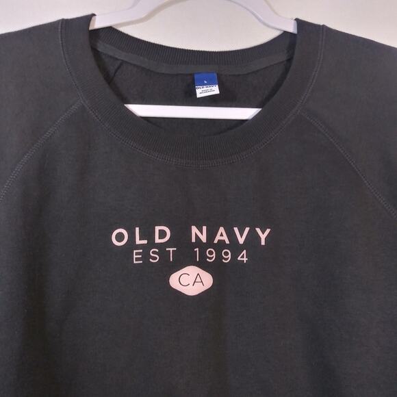 Old Navy Logo Saturday Panther Gray Long Sleeve Sweat Shirt Size L - Picture 3 of 7